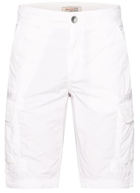 Camp David Herren Cargo Shorts mit Logo-Tapes, 100% Baumwolle, Regular Fit, Sommer Kurze Hosen mit 6 Taschen Opticwhite, XXL