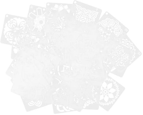 KONTONTY 36 Stück Wiederverwendbare Mandala Schablonen Aus Pet Kunststoff Bruchfest Glatte Kanten Für Wand Boden Fliesen Stoff Selbstgemacht Malvorlagen