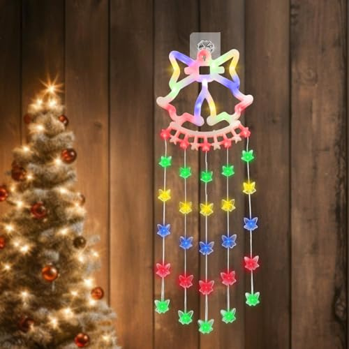 Weihnachtsbeleuchtung Fenster Innen 80cm Weihnachtsbeleuchtung Weihnachten Glocke Leiter Märchenlichter Lichterkette Weihnachten Beleuchtet Weihnachtsdeko für Fenster Garten