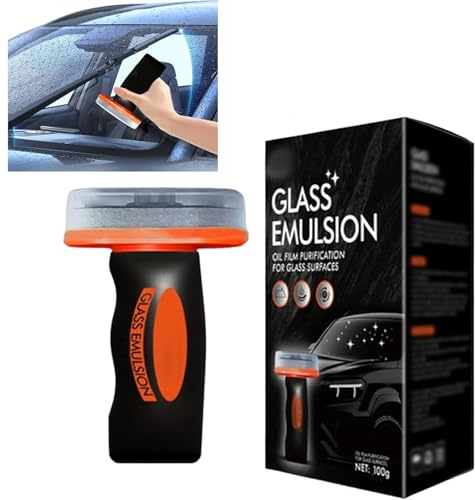 Q4 Glass Guard, Hand-Held Glass Emulsion Cleaner, Automotive Oil Film Cleaning Brush, Easy-to-Use, Oil Film Remover for Windows, Mirrors, and Surfaces