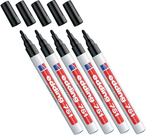 edding Lackmarker 751 (5 Stifte, schwarz)