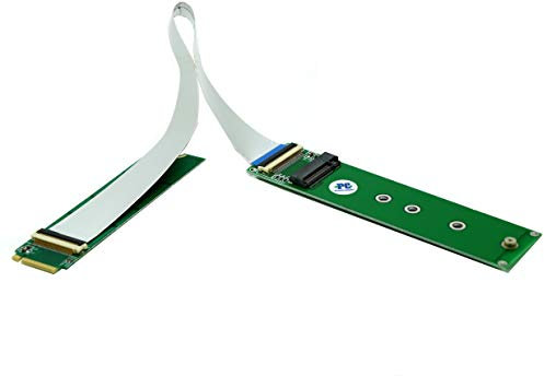 Sintech M.2 NVME Extention Cable,NGFF M-Key PCIe 3.0 SSD Extender Card with Anti-electromagnetic Foiled Cable 20CMS (Silver Cable)