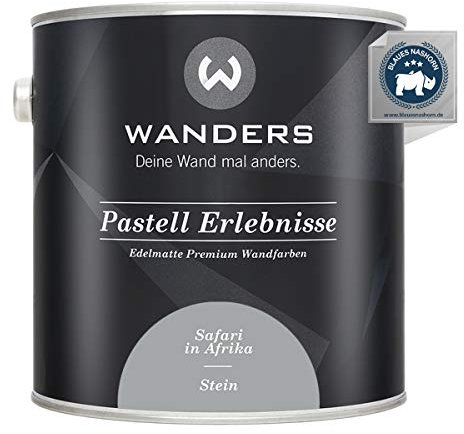 Wanders Pastell Erlebnisse 2,5L - Stein/helles Grau - Edelmatte Wandfarbe! Küchenmöbellack und Möbelfarbe. Kreidefarbe für Holz & mehr. Hohe Deckkraft, schnell trocknend