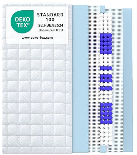 Matratzen Perfekt 9-Zonen Taschenfederkern Hamburg Deluxe 160 x 200 cm Härtegrad H3 Höhe 23 cm hoher Punktelastizität waschbarer Bezug (60°C)