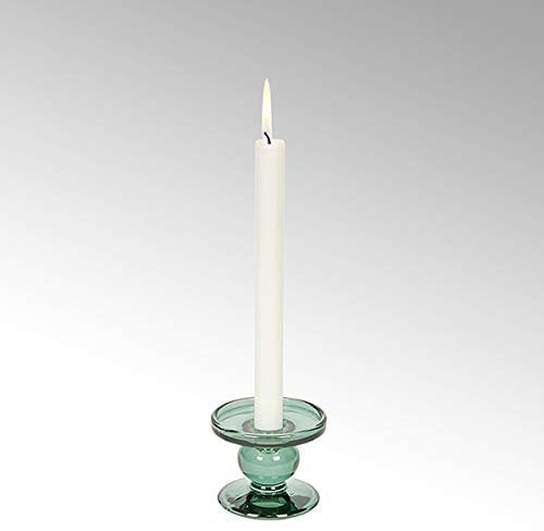 Lambert - Andratx - Leuchter/Kerzenleuchter/Kerzenständer - Glas - Salbeigrün - (HxD) 7 x 9cm