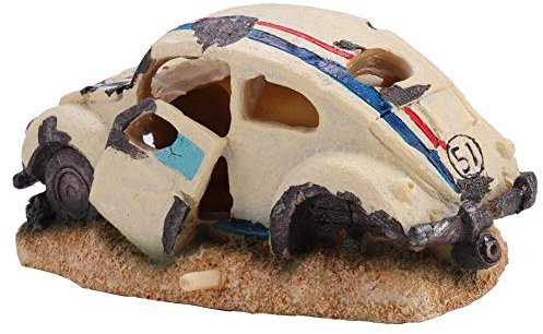 Taidda- Aquarium Dekoration, Aquarium Ornamente, weiße Limousine Auto für Aquarium Hausgarten Büro Aquarium