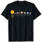 Funny Planet Gifts Herren Astronomie T-Shirt Schwarz S Reflektierende Planeten Kurzarm Klassische Passform Baumwolle 50% Polyester 50% Gestreift Lustig