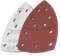 YoiYee Lot de 10 feuilles abrasives grain 120, papier abrasif triangulaire delta, fermeture auto-agrippante, 11 trous, accessoires pour ponceuse multi-ponceuse, rouge