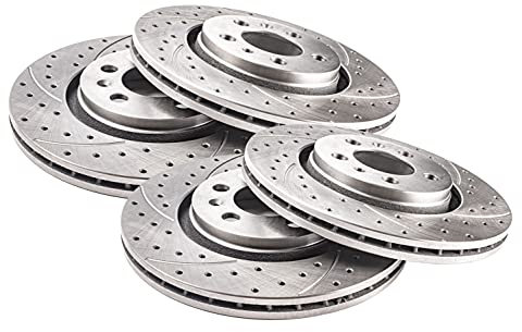 Bremsensatz Bremsscheiben Kompatibel mit BMW 3 E46 Limousine 1998 1999 2000 2001 2002 2003 2004 2005 330d 330i 330xd 330 xi 2x Vorneachse Belüftet 0448GV 325mm + 2x Hinterachse Belüftet 0449GV 320mm