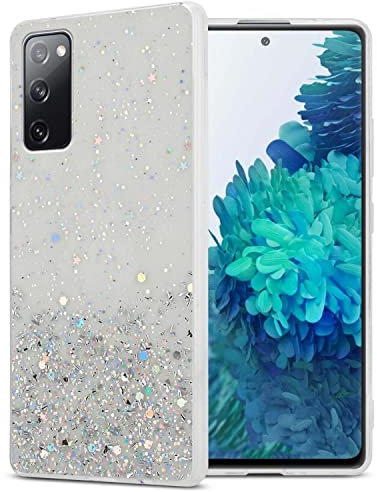 Cadorabo Hülle kompatibel mit Samsung Galaxy S20 FE Rundumschutz TPU Silikon Case Mädchen Glitzer Strass Design Slim Kratzfest Weiche Gummi Bling Schutzhülle für Samsung Galaxy S20 FE in Transparent