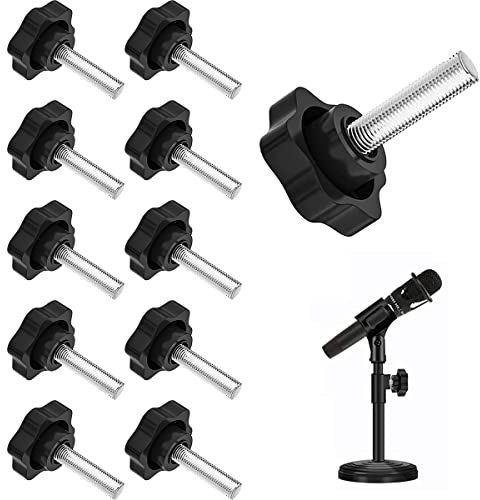 HONGECB Star Grip Screw, Star Handle Locking Screw, Star Screw, Clamp Knob Handle, Star Head Screw with Handle, Screw Handle Clamp Knob, for Machine Tool, Black, Pack of 10, M6 x 40