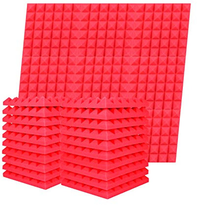 Acoustic Sound Proofing Foam Panels: 12 Pack Acoustic Foam Panels with Double Sided Tape - 2X12X12 Fireproof Sound Proofing Panels for Wall Recording Studio Office Home
