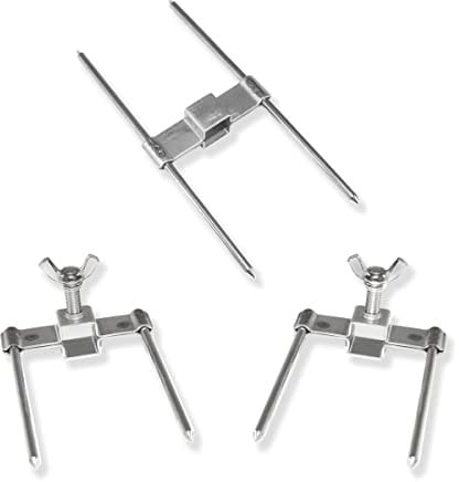 GOLDMAN SERVICE Brochettes de rôtisserie de Poulet en Acier. Fourchette Fourchette Ustensile pour Grills Professionnels. Remplacement Universel pour épées de 12 mm (3 pièces)