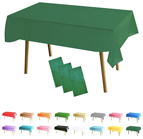 3 Stück Tischdecke Rechteckig Grün Weihnachten Party Tischdecke,137 * 274cm Tischdecke Einweg Tischdecke aus Kunststoff,wasserdichte Ölbeständig Tischdecken für Party,Picknick,Geburtstags