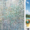 Fyuein Fensterfolie Blickdicht Selbsthaftende Fensterfolie Statisch Haftend Dekorfolie Sichtschutzfolie Anti UV (Mosaik - Transparent, 90x400CM)