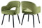 chairus Esszimmerstühle 2er Set Samt 360° Drehbare Küchenstühle Esszimmerstühle Drehbar Drehstühle Küche mit Armlehne (Grün)