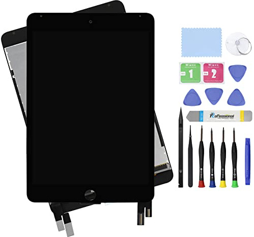 Écran LCD de rechange pour iPad Mini 4 A1538 A1550 Écran LCD Assemblée et vitre tactile Digitizer Kit de réparation + capteur de veille/réveil (Noir)