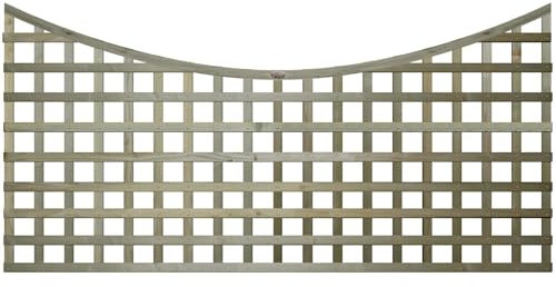 Privacy Concave Top, 6ft x 3ft Curved Wooden Fence Panel Trellis Topper, Extender for Garden Fencing Panels | Decorative Boundary Wall Lattice (Wide: 182cm x High: 90cm)