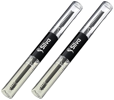 Silva Wimpern und Augenbrauen Serum ohne Hormone 100% Natürlich Wimpernserum Wachstum Testsieger Augenbrauenserum Long Lash Eyebrow Lifting Booster Wimpernlifting mit Veganen Bestandteilen (2x10ml)