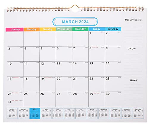 NUOBESTY Spulenwandkalender 2023-2024 Wandkalender Jul. 2023 - Dez. Kalender 2024 18 Monate Papierkalender Zum Aufhängen Monatskalender Doppeldrahtbindungskalender Für Heimbürobedarf
