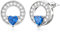 Herz Ohrstecker für Damen Sterling Silber blaue CZ Ohrstecker