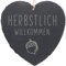 Spruchreif | Großes Schieferherz mit Spruch | Schiefertafel in Herzform mit Kordel zum Aufhängen | Herbst Dekoration | Geschenk Herbst | Türdeko „Herbstlich Willkommen“
