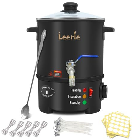 Leerie L5 Wax Melter for Candle Making,5Qts /10Lbs Electric Wax Melting Pot of Wax, Soy Wax Business Home DIY Candle Making Kit (L5-CA-110V)