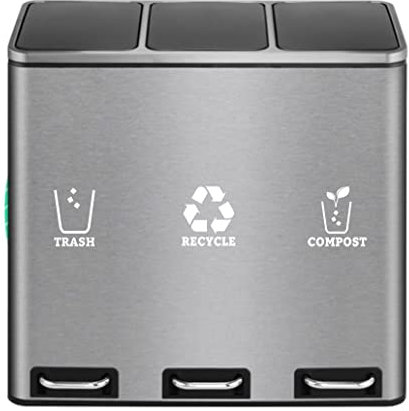 XTRAYXRAY Trash Recycle Compost Stickers Set of 3 Recycle Vinyl Decal Sticker for Trash Can, Compost Bin, Recycle Bin Symbol to Organize Trash cans or Garbage containers(White)