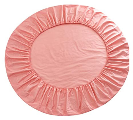 Einfarbig 100% Baumwolle Runde Bett Spannbetttuch Bettbezug Grapefruit Rosa