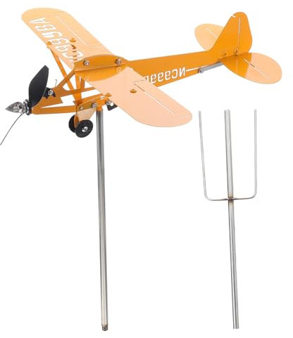 Windfahne Für Flugzeuge Flugzeugeinsatz Gartenwind Doppeldecker Hahn Wetterfahne Junge Dach Wetterfahne Gartenstange Dekorative Wetterfahne Rotieren Zubehör Eisen Windmühle