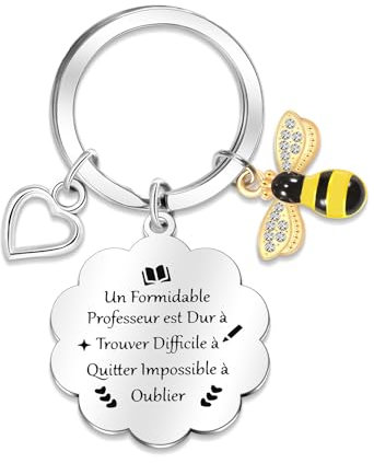 MANVEN Cadeau Professeur Porte-clés Maitresse Maitre Cadeau Maitresse D'école Cadeaux Merci Maitresse Maitre Maternelle Professeur Porte-Clés Noël Graduation Anniversaire Pâques