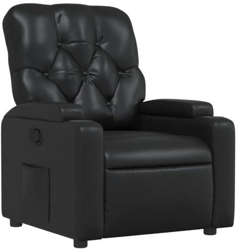 vidaXL Relaxsessel, Sessel mit Liegefunktion, Fernsehsessel Verstellbare Rückenlehne, Liegesessel Ruhesessel Polstersessel, Schwarz Kunstleder