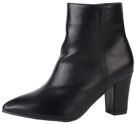 Plilima Stiefeletten Damen Stiefel Ankle Boots Leder Frauen Absatz Schuhe Reißverschluss Bequem Herbst WinterBoot (Schwarz,38)