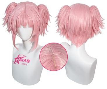 OSIAS Madoka Magica Perücke Pink Kurze Synthetische Hitzebeständige Haare