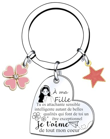 VZIUYTRE Cadeau Fils Fille Porte Clés Homme Femme Cadeau D'anniversaire Garçon Je T'aime