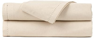 TRAMAS+ Nappe rectangulaire en Coton pour la Maison, la Salle à Manger, la Cuisine, la terrasse et Le Patio, 3 Tailles - Coton Beige, 250x140cm