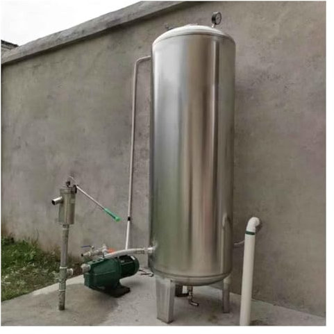 Vaso de expansión Tanque de presión de agua 60 100 160 200 250 300 L para bomba de pozo con kit de montaje y válvula de liberación de aire, tanques verticales presurizados de agua de acero inoxidable
