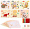 TGFIX 12 Stück Herbst Tier Bastelset Kinder Herbst Kreativsets Bastelhandwerk DIY Herbst Sandkunst Basteln mit Igel Eule Fuchs Eichhörnchen Geschenk für Jungen Mädchen 3-10 Jahre Herbstszeit