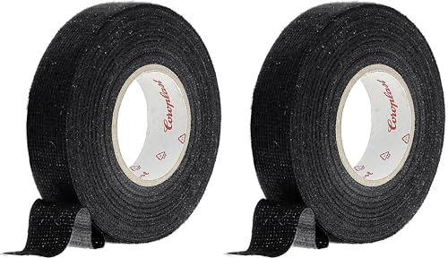Restagraf Ruban Adhésif Tissu Noir 17607-1 rouleau de 15m (Lot de 2)
