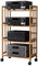 ZCFLWR HiFi-Systemschrank, Stereoschrank, AV-Multimedia-Tower, freistehender Audio-Ständer für Heimkino, 4-stöckiger CD-Aufbewahrungsturm mit Rollen, Heim-Stereo-Ständer und Racks auf Rollen (4T).