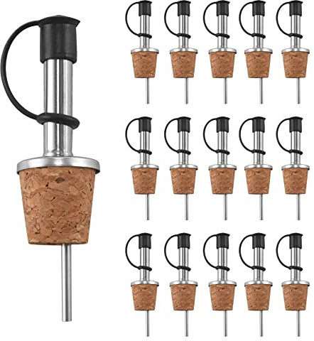 Somoke Lot de 16 becs verseurs en liège pour bouteilles de liqueur, d'huile, bouchons en caoutchouc