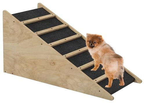 PawHut Hunderampe rutschfeste Haustierrampe, Hundeeinstiegshilfe, Kofferraumrampe für mittelgroße Hunde bis zu 20 kg, 90 x 40 x 45 cm