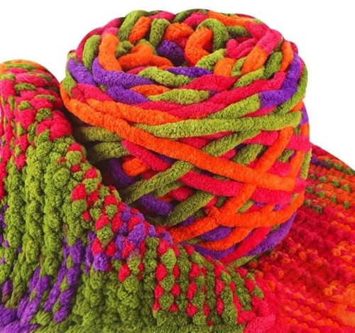 Anevous 90g Strickwolle zum Häkeln, Weich klobiges Garn für Garnprojekte, Häkelgarn Wolle zum Stricken, Strickgarn für Schuhe Mützen, Decken Schals, Handgefertigte Taschen,Bunt A