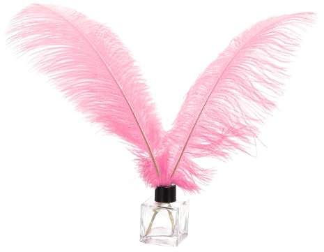 PATIKIL 30 Pcs Natural Ostrich Feathers Bulk 14-16 Inch/ 35-40 cm Large Ostrich Feathers for Crafts Home Decoration Wedding Party Vase Decor(Pink)