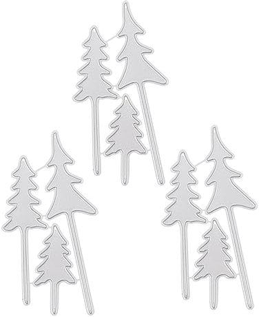 SHINEOFI 3sätze Weihnachtsbaum-schablonen aus Metall Stanzformen zum Ausschneiden von Bäumen für Scrapbooking und Kartenherstellung Prägeformen für Bastelarbeiten