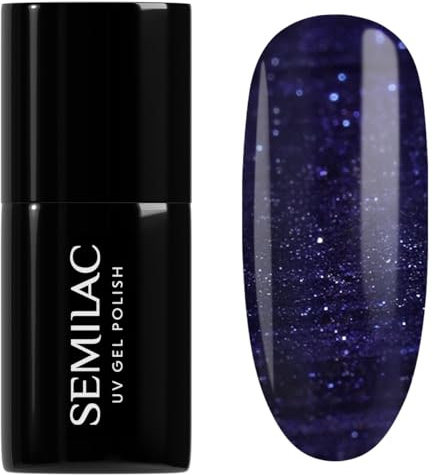 Semilac UV Nagellack 937 Midnight Fever 7 ml – Blau mit Cat-Eye-Effekt, Halbtransparenter Glanz – Choose Your Summer Kollektion