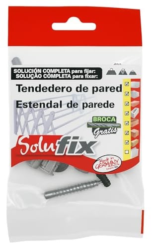 fischer SOLFIX Wandwäscheständer, Dübel-Set zur Befestigung und Befestigung an der Wand