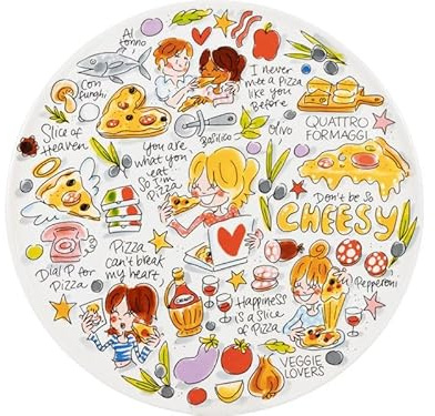 Blond Amsterdam Teller Pizza Sharing, 31cm | Keramik, Pizza Design, Für Pizza & Snacks, Mikrowellengeeignet, Handwäsche empfohlen