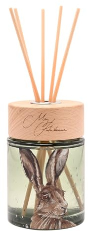 Meg Hawkins 150ml Reed Diffuser – Hare White Lavender & Chamomile Scent | Glass Bottle And Gift Box With Watercolour Wildlife Design – Long-Lasting Home Fragrance