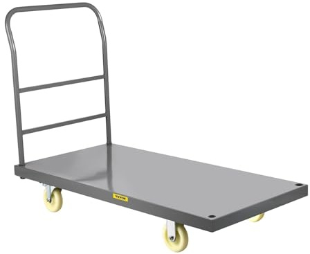 Sackkarre Plattformwagen, Stahl-Flachbettwagen, 47 x 24 32 Flachbett-Transportwagen mit 5-Rollen Ziehwagen